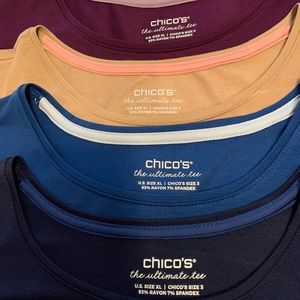 BUNDLE DEAL - Chico’s the ultimate tee long sleeve knit t-shirts (4 shirts)